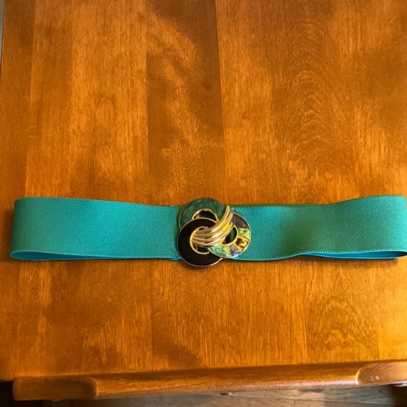 Accessories Vintage Turquoise Belt With Blue Adorned Belt Buckle